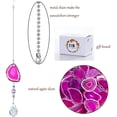 thumbnail image 4 of H&D Suncatcher Crystal Hanging Pendant - Natural Agate Slices for Home Decor,Pink, 4 of 6