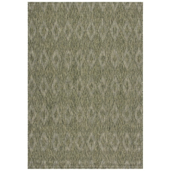 Safavieh Courtyard Teodor Geometric Indoor/Outdoor Area Rug, Olive, 5'3" x 7'7"