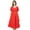 Saffron Red, variant on Bimba Women's Short Sleeve Linen Shift Dress With Belt Casual Dresses