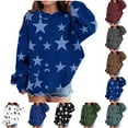 thumbnail image 4 of Girls Baggy Hoodies Stars Graphic Print Long Sleeve Unisex Hooded Sweatshirt Pullover Top for Ages 4-14T (13-14T, White 01), 4 of 4