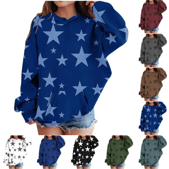 Fesfesfes Kids Sweatshirt Childrens Long Sleeved Printed Round Neck For Boys And Girls Aged Hooded Sweatshirt