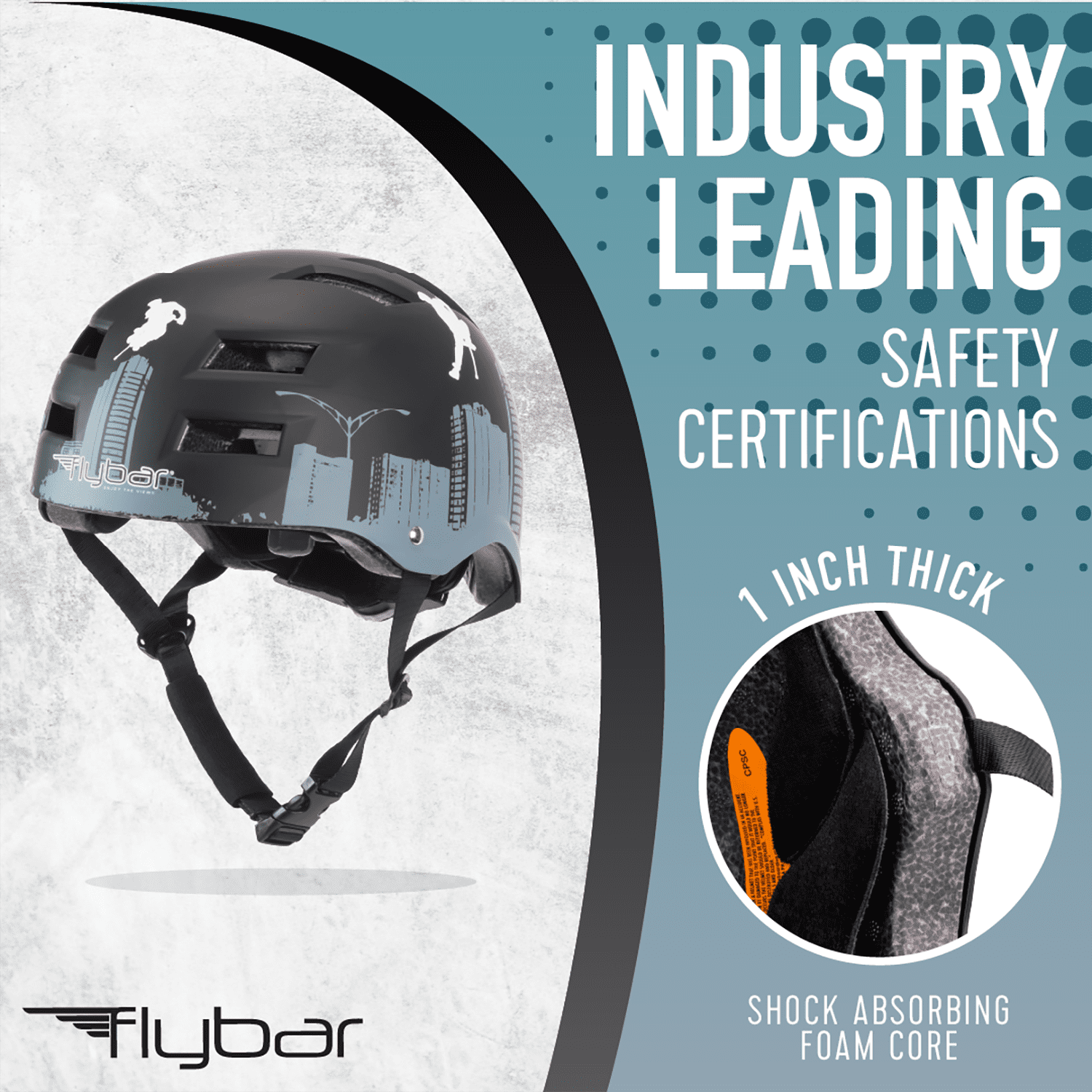 Flybar Multi Sport, Skateboard and Bike Helmet, for Kids and Adults, Ages 6+, Flyscraper, S/m