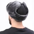 thumbnail image 2 of BRussian Trapper Hat Cap con insignia soviética Faux Furs Ushanka Flaps Hat Winter Water, 2 of 5