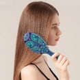 thumbnail image 3 of Pastoral Style Hair Brush with Floral and Tribal Patterns, Vintage Bohemian Soft Paddle Brush for Wet & Dry Hair, 3 of 8