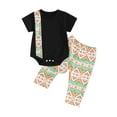 thumbnail image 1 of SUNSIOM Bébé Garçons Tenues d'Été Col Rond Manches Courtes Rompers Motif Africain Imprimé Pantalon Long 2Pcs Vêtements Ensemble, 1 of 6