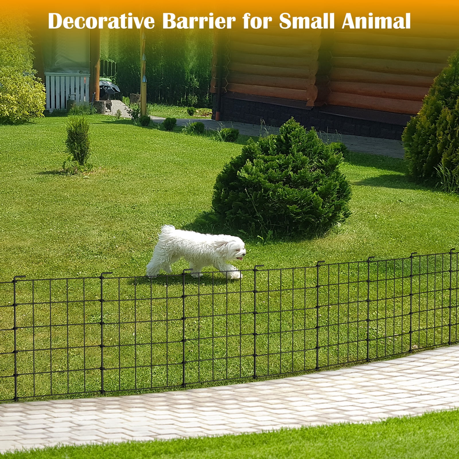 23.2" (H) x 10FT (L) Metal Decorative Garden Fence Outdoor Patio Barrier Raised Black