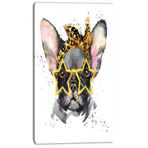 french bulldog with glasses painting