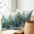 thumbnail image 2 of Watercolor Christmas Tree Pillow Covers 16x16 Set of 2 Blue Green Xmas Print Vintage Decorative Outdoor Throw Pillow Case Rustic Winter Holiday Decoration Farmhouse Sofa Couch Cushion Cover Bed Decor, 2 of 6