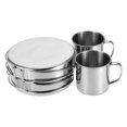 thumbnail image 4 of Outdoor Cookware  Camping Pan Pot Bowl Set 8Pcs/Set Portable Stainless Steel Cookware Pan Pot Plate Cup Set For Outdoor Camping Picnic, 4 of 8