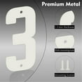 thumbnail image 6 of 4 Inch White Metal Letters, Modern House Numbers for Outside, White Door Mailbox Numbers, Metal House Address Letter and Number for Office Apartment Outside (4), 6 of 6