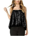 thumbnail image 2 of Inleife Womens Sling Tanks Fashion Sexy Women Solid Color Sequin Round-Neck Camisoles, 2 of 7