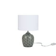 thumbnail image 2 of Nourison 13" Grey Carved Motif Ceramic Accent Table Lamp, 2 of 8