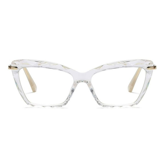 Womens Cat Eye Reading Glasses Fashion Crystal Eyewear Frame (Crystal Clear, 3.0)