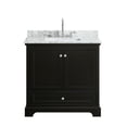 thumbnail image 4 of Wyndham Collection Deborah 36" Wood & Metal Single Bathroom Vanity in Espresso, 4 of 5