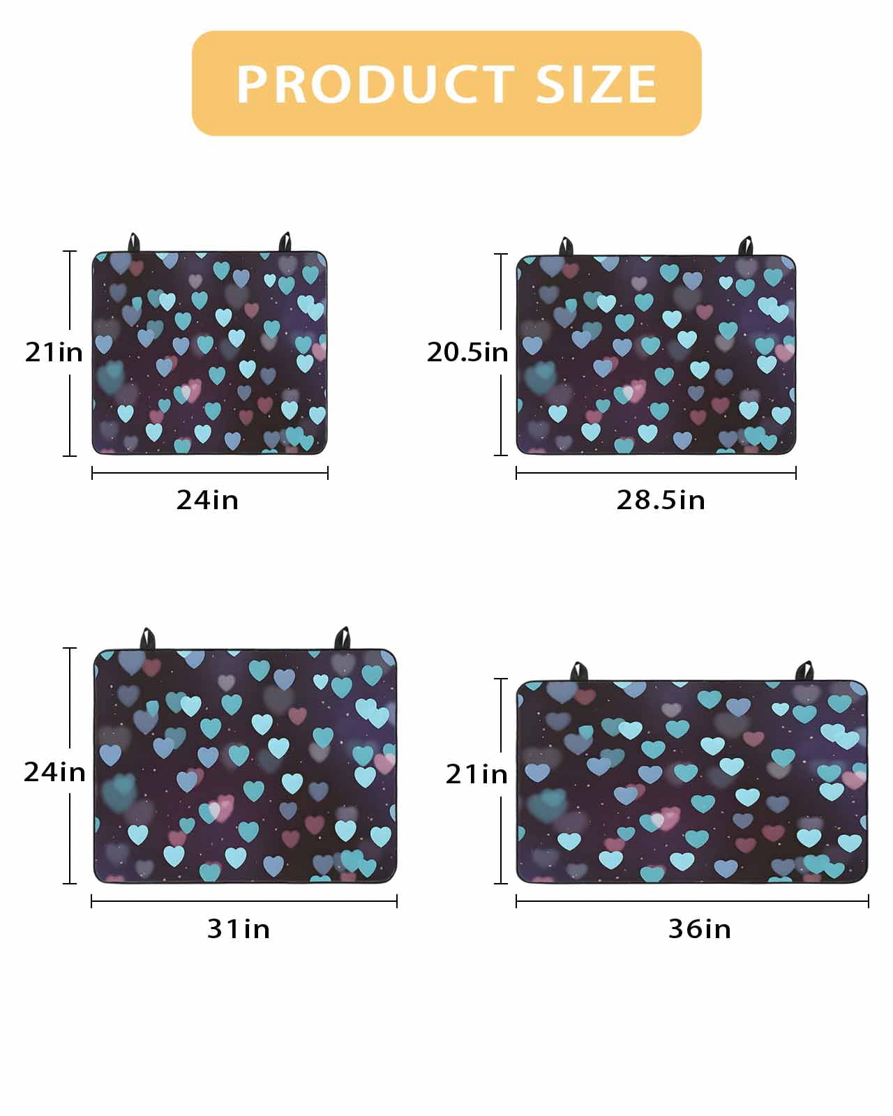 Large Induction Cooktop Protector Mat Valentine's Day Stove Top Covers for Electric Stove, Teal Blue Purple Love Heart Romantic Decorative Stove Burner Cover Mats, Glass Top Stove Cover