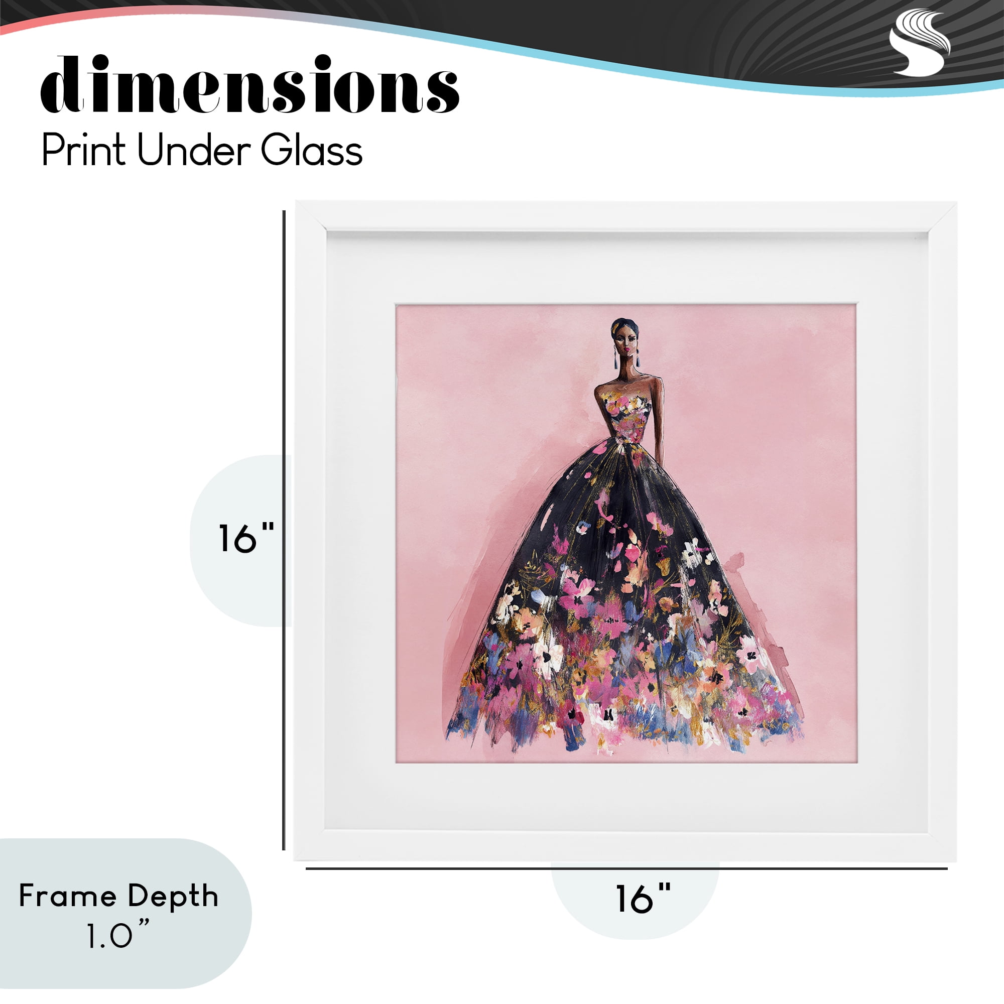 Stupell Industries Floral Reverie Gown White Framed Print Under Glass, design by Svetlana Aleynikova