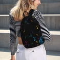 thumbnail image 5 of Saiise Sac à Dos pour Ordinateur Portable avec Impression de Notes Musicales Colorées - Bretelles Réglables, Résistant à l'Eau, Grande Capacité, Design Élégant, Unisexe pour École, Bureau, Voyage-Moyen, 5 of 5