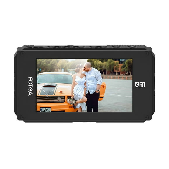 FOTGA A50TL 5 Inch FHD IPS Video On-camera Field Monitor 3D LUT 1920*1080 Touchscreen 510cd/m2 4K Input / Output Dual NP-F Battery Plate for NP-F970 NP-F550 F570 for 5D III A7 A7R A7S II I