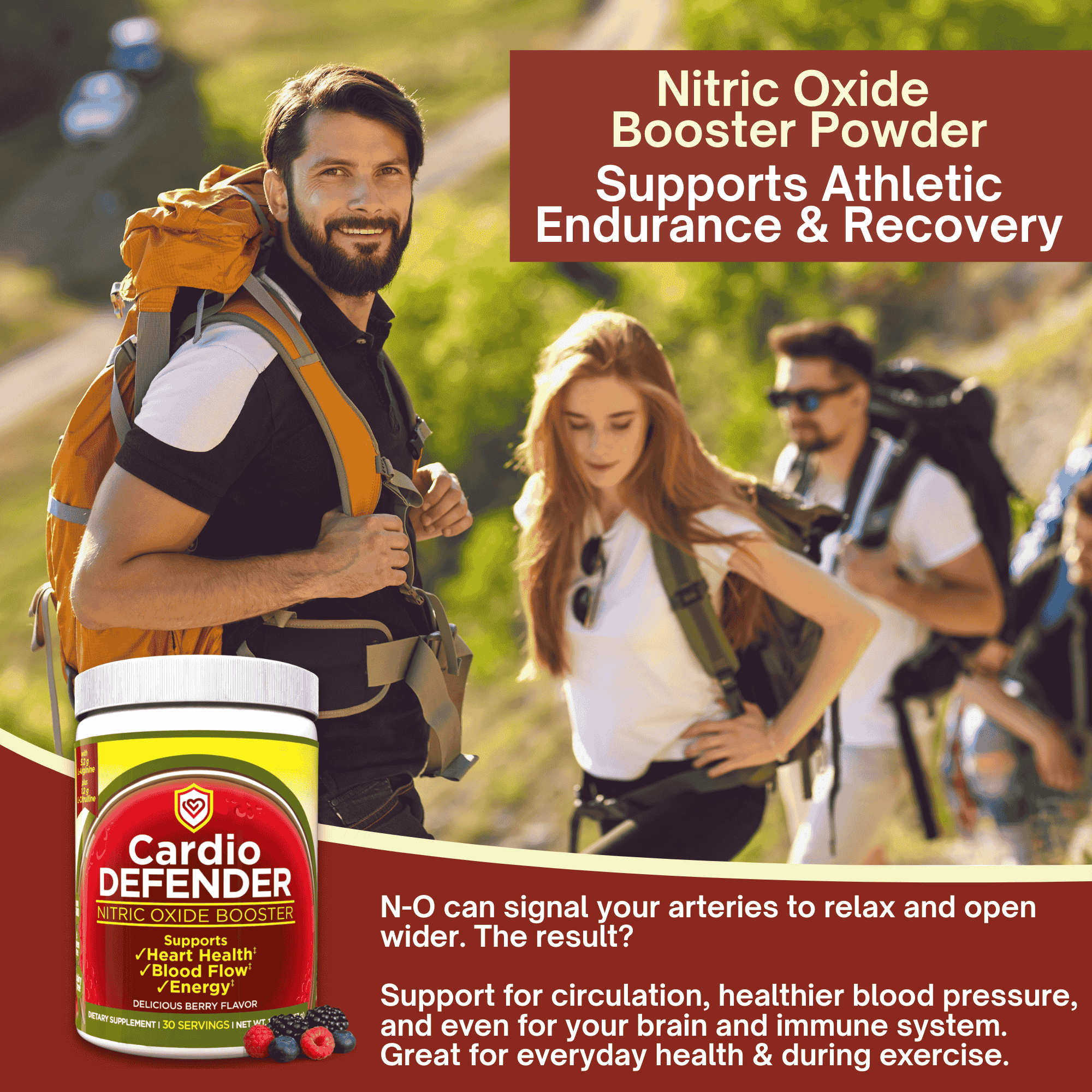 Cardio Defender - L-Arginine Powder with 5,200mg L-Arginine Per Serving- Heart Health Drink Mix