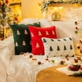 thumbnail image 5 of Christmas Tree Embroidered Throw Pillows Set of 2 Packs, Winter Soft Fluffy Christmas Decorative Throw Pillow Covers Decor for Home Sofa Couch Bed Room, 5 of 5