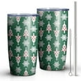 thumbnail image 2 of 20oz Tumblers Green Christmas Tree and Snowflake Pattern Stainless Steel Vacuum Insulated Double Wall Travel Tumbler Cups Mug with Lid and Straw,Cleaning Brush for Cold & Hot Drinks, 2 of 7