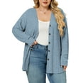 thumbnail image 2 of NISVIYA Plus Size Sweaters for Women Trendy Long Sleeve Cardigan Tops Button Down Coats Oversized Open Front Tunics, 2 of 6
