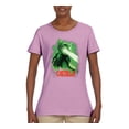 thumbnail image 2 of Catzilla Parody Taking Over City | Womens Cat Lover Graphic T-Shirt, Light Pink, Large, 2 of 3