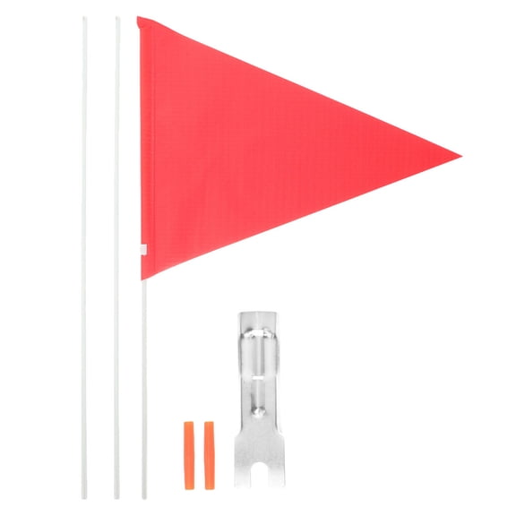 Pretyzoom Red Cycling Safety Flag with Pole for Enhanced Visibility and Bike Safety - 1 Set