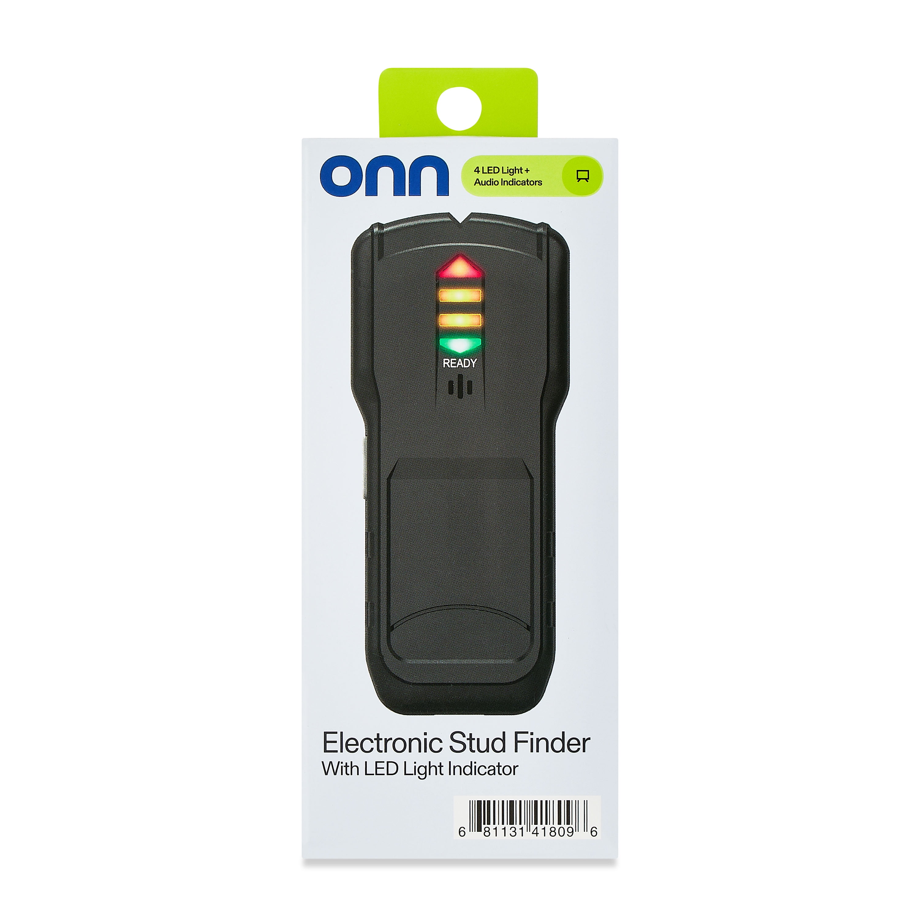 Onn Electronic Stud Finder with LED Light Indicator for Wood & Metal Stud Detection
