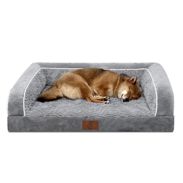 Cama para perros Yiruka Bolster, lavable, ortopédica, para perros grandes