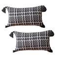 thumbnail image 1 of Funda de almohada tejida geométrica con borla rectangular de 2 piezas adecuada para muchos lugares, 1 of 6