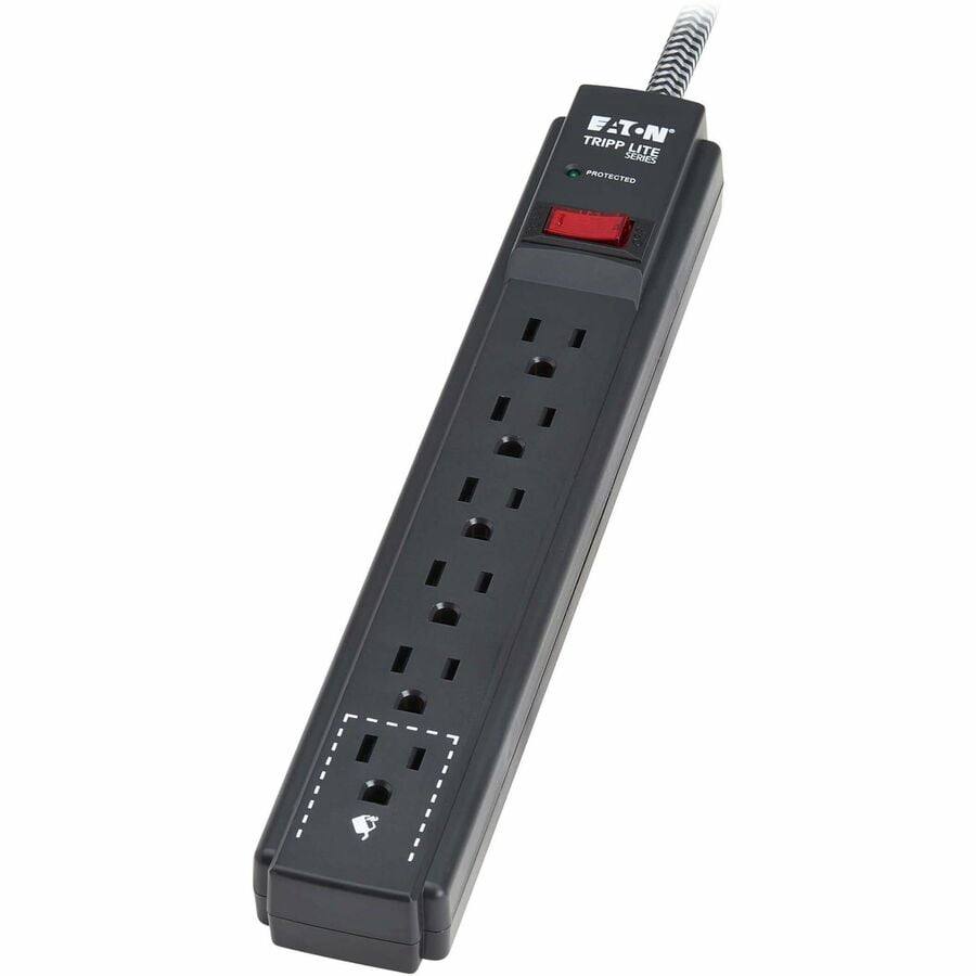 Eaton Tripp Lite Series Protect It! 6-Outlet Surge Protector, 5-15R Outlets, 1200 Joules, 20 ft. (6.1 m) Braided Cord, Black