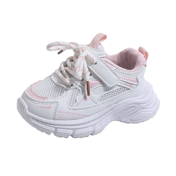 WNVMWI Children Mesh Platform Sneakers Toddler Girls Workout Shoes Witrh Hook And Loop Kids Casual Walking Sneaker Pink Sizs 8
