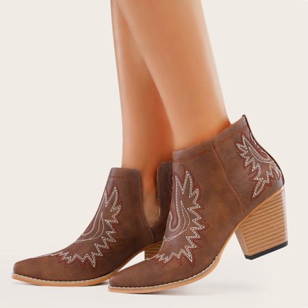 

TALKVE Boots For Women Ankle Boots Pointed Toe High Heels Shoes