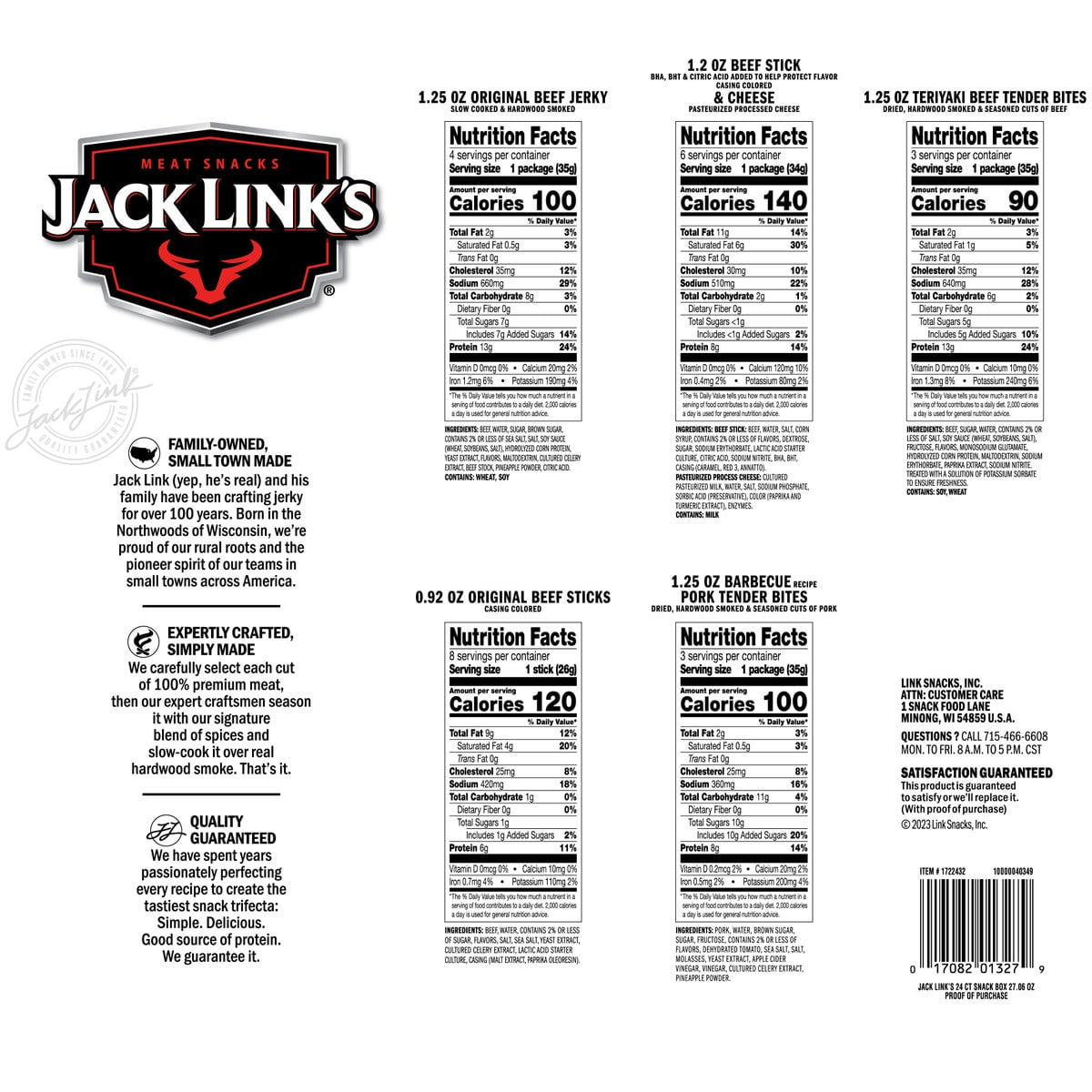 Jack Link's Protein Snack Box, Variety Pack, Count 24
