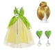 thumbnail image 1 of Disfraz de princesa Tiana de Disney para niñas, vestido de fiesta elegante, flor verde, campana, varita, vestidos de cumpleaños para niños pequeños zhangyuxiang unisex, 1 of 2