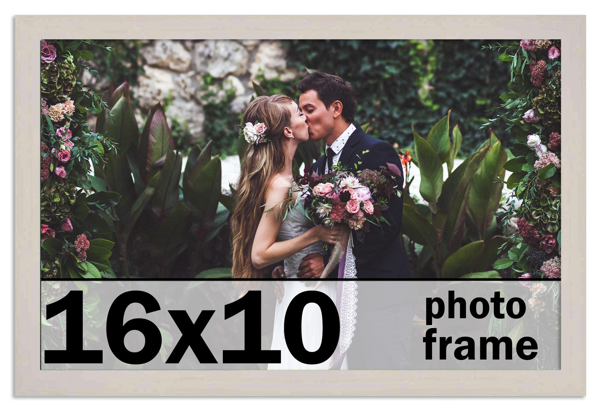 16x10 Frame White Wash Picture Frame Complete Modern Photo Frame Includes UV Acrylic Shatter