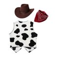 thumbnail image 6 of iiniim Boys Girls Cowboy Cowgirl Waistcoat Cow Flannel Vest Coat Fancy Dress Up Party A Cow&Red 16, 6 of 6