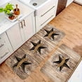 thumbnail image 4 of 1/2pcs Kitchen Mats, Suitable For Farmhouse And Country Kitchen Floors, Texas Star Non-Slip High-Quality Comfortable Standing Mats, BrownFlannel Floor Mats, 4 of 15