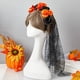 thumbnail image 4 of Decoraciones de Halloween, adornos de Halloween, regalos de Halloween, máscara de baile de llamas, accesorios para el cabello, novedades, accesorios de rosas de Halloween, tocado de rosas, 4 of 7
