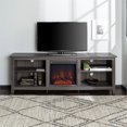 thumbnail image 5 of Essential 70" Rustic Farmhouse Electric Fireplace Wood TV Stand - Charcoal, 5 of 5