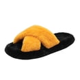 thumbnail image 2 of POROPL Slippers for Women,Plush Warm Fuzzy Cross Band House Shoes Indoor Slip On Bedroom Slippers, 2 of 8