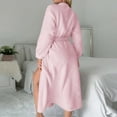 thumbnail image 5 of Fanxing Womens Classic Fleece Robes with Belt Soft Fuzzy Plush Bathrobes for Ladies Winter Warm Spa Housecoat Pink L, 5 of 8