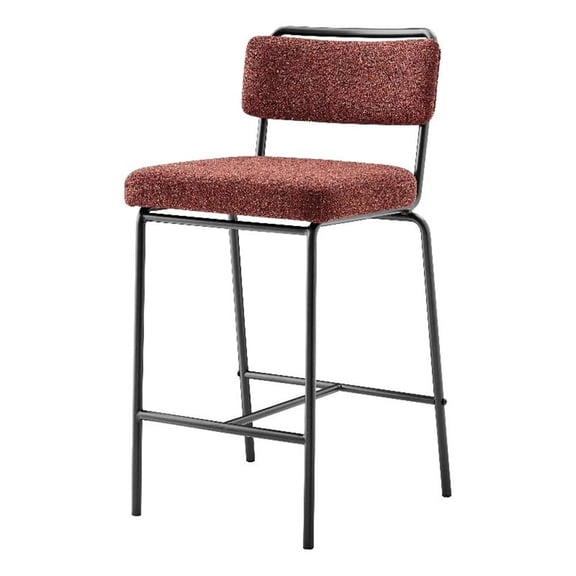 NPD Furniture Zander Fabric Counter Stool in Pebbled Terracotta (Set of 4)