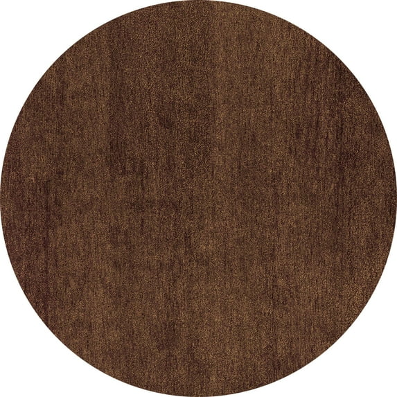 Ahgly Company Indoor Round Abstract Orange Modern Area Rugs, 8' Round