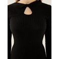 thumbnail image 5 of Ribbed Knit Midi Dress with  Choker Collar, 5 of 5