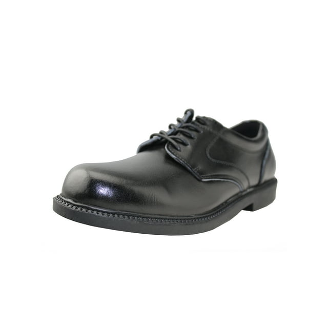 Mens Oxford Leather Shoes Comfortable Black Lace Up Slip and Oil Resistant Shoes