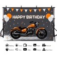 thumbnail image 2 of Motorcycle Birthday Backdrop Orange Motocross Racing Balloon Happy Birthday Party Decoration Extreme Sports Photography Background Supplies Boys Dirt Bike BaBy Cake Table Banner, 2 of 5