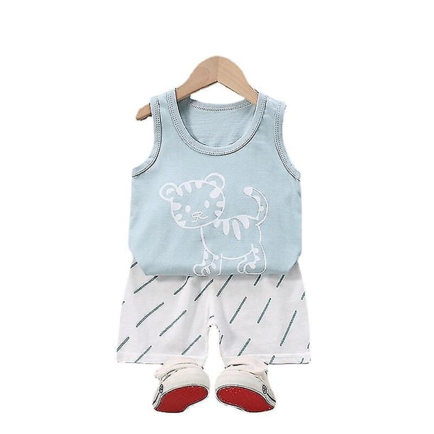 3T 70CamelSummer Cute Cartoon 2pcs Niños Bebé Niños Niñas Chaleco de dibujos animados Top Shorts Pantalones Conjunto Ropa Niños Pijamas Niñas Ropa Conjuntos esquí esquí Gafas de esquí