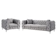 thumbnail image 6 of Morden Fort Modern Contemporary Living Room Sofa Set Chair and Couch with Deep Button Tufting Grey Dutch Velvet, 6 of 9